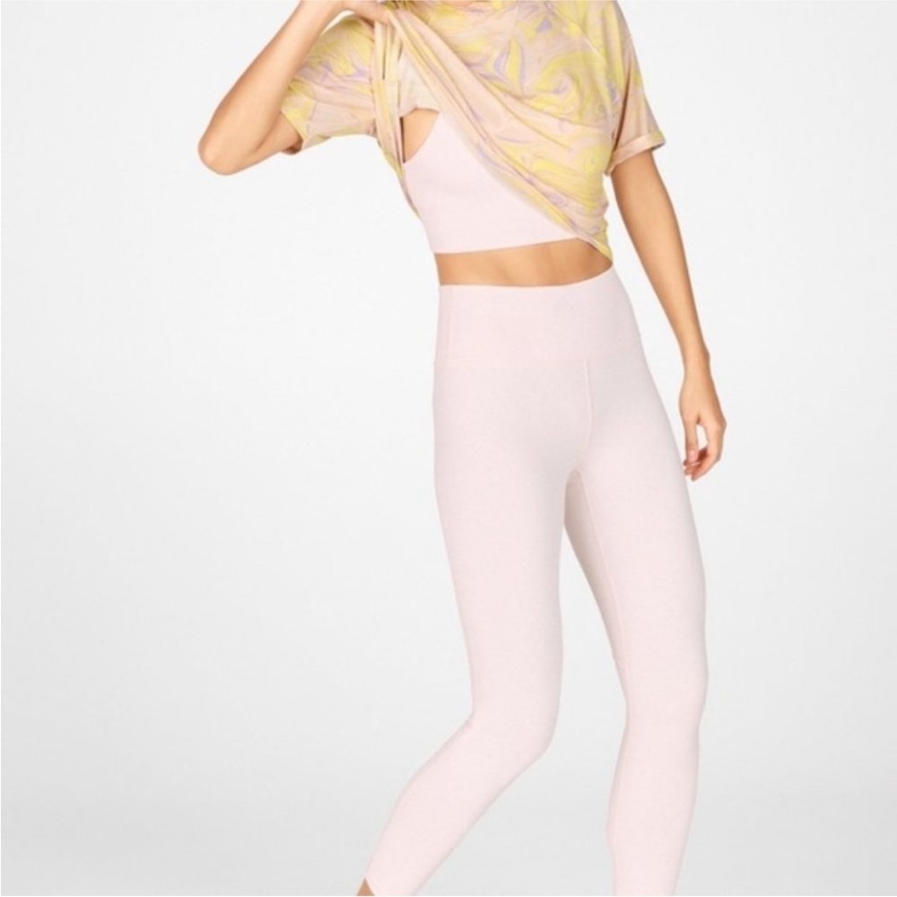 Fabletics Loveday psychedelic groovy swirl print raglan t-shirt size small retro